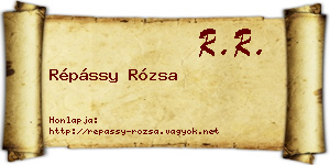 Répássy Rózsa névjegykártya